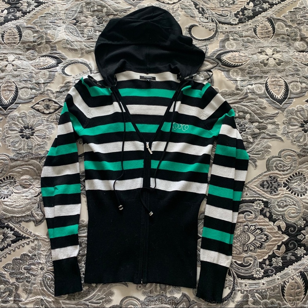 Stripped Half Zip Sweater
